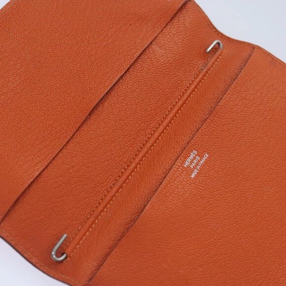 HERMES Agenda Vision Day Planner Cover Leather Orange Silver - Picture 8 of 16